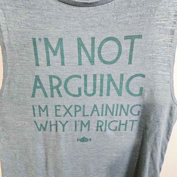 Bella+Canvas Size L Wodbottom Sleeveless Tee Blue Im Not Arguing Brat Summer - Picture 4 of 7